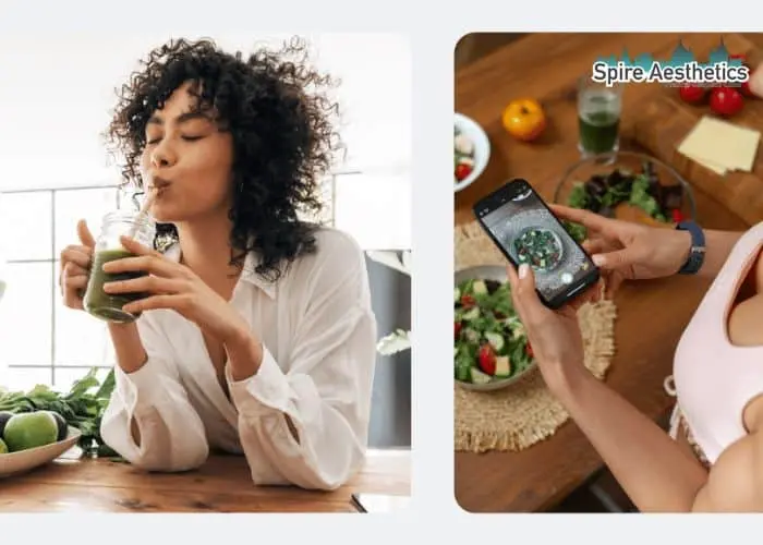 Image of woman looking into her diet and fat freezing Torry to improve her health